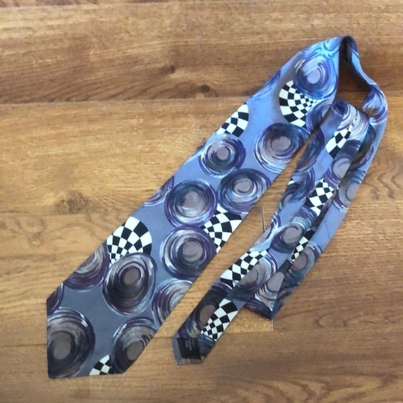Vintage Halston Heritage 90’s Y2K silk Tie with retro op art print - Picture 1 of 1